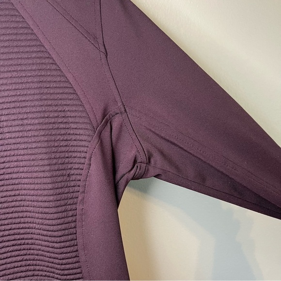 Athleta Women's Dark Purple Activewear Track Jacket Thumbhole Sz M High Neck Zip - Picture 4 of 12